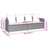 vidaXL Ligbed met kussens poly rattan bruin