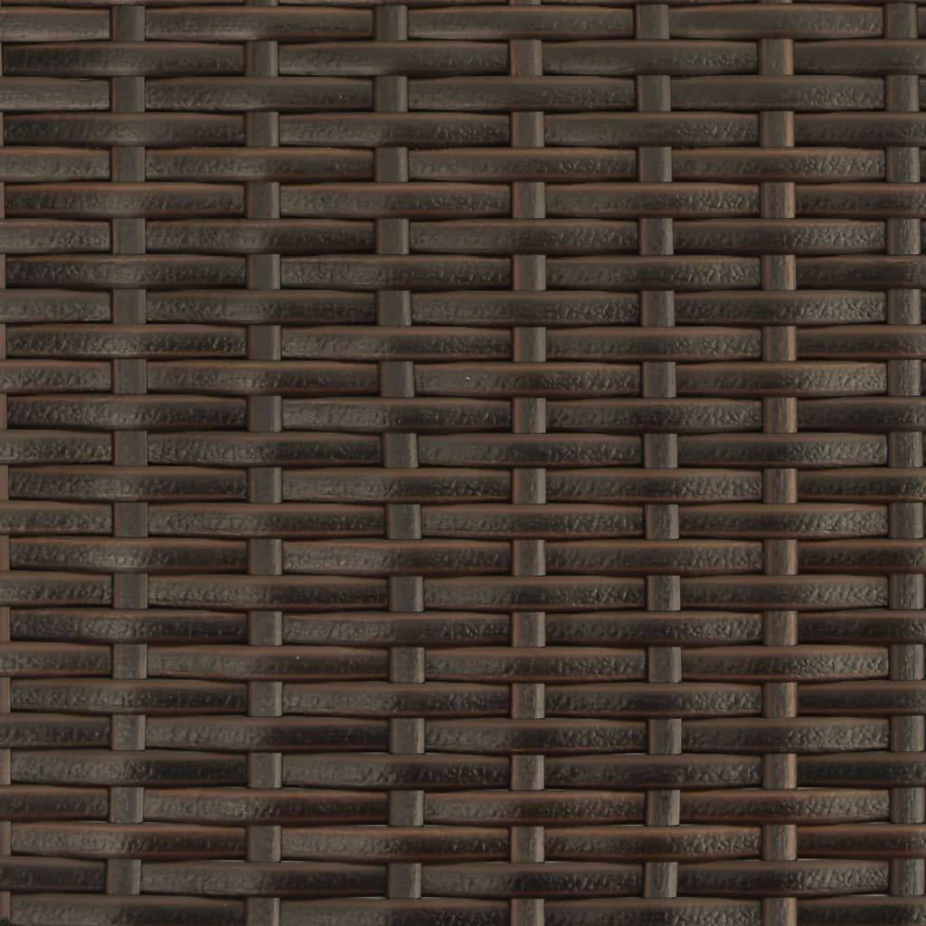 vidaXL Ligbed met kussens poly rattan bruin