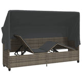 vidaXL Ligbed met kussens poly rattan zwart