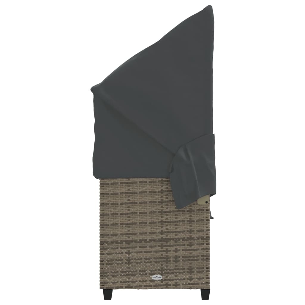 vidaXL Ligbed met kussens poly rattan zwart
