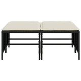 vidaXL Tuinkrukken met kussens 4 st poly rattan zwart