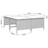 vidaXL Tuinkrukken met kussens 4 st poly rattan zwart
