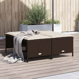 vidaXL Tuinkrukken met kussens 4 st poly rattan zwart
