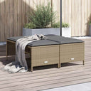 vidaXL Tuinkrukken met kussens 4 st poly rattan zwart