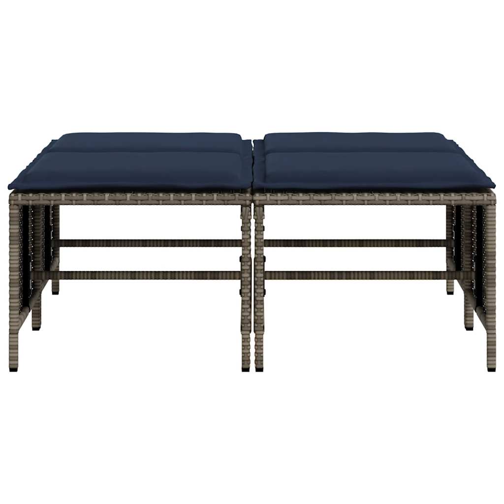 vidaXL Tuinstoelen met kussens 4 stuks Bruin Poly Rotan