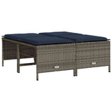 vidaXL Tuinstoelen met kussens 4 stuks Bruin Poly Rotan