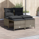 vidaXL 4-delige Loungeset met kussens poly rattan zwart