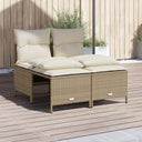 vidaXL 4-delige Loungeset met kussens poly rattan zwart