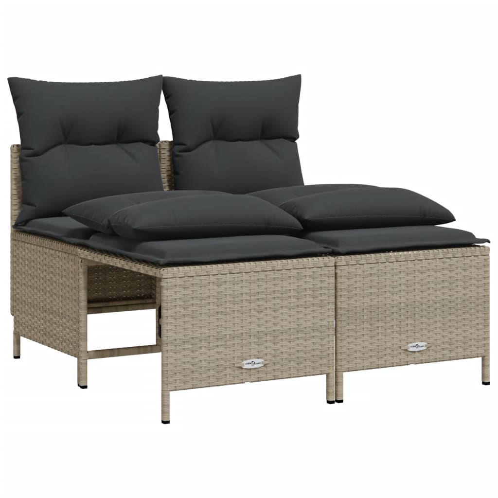 vidaXL 4-delige Loungeset met kussens poly rattan zwart