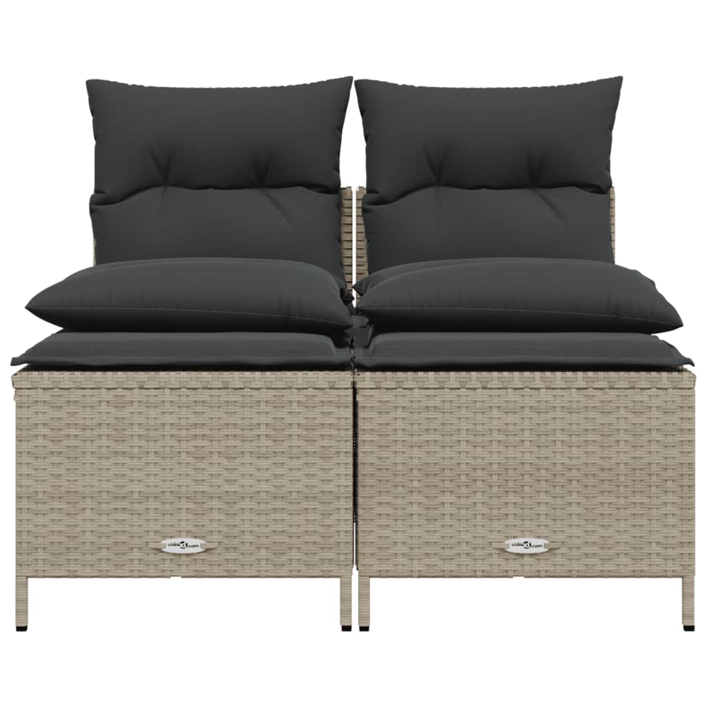 vidaXL 4-delige Loungeset met kussens poly rattan zwart