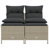 vidaXL 4-delige Loungeset met kussens poly rattan zwart
