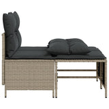 vidaXL 4-delige Loungeset met kussens poly rattan zwart