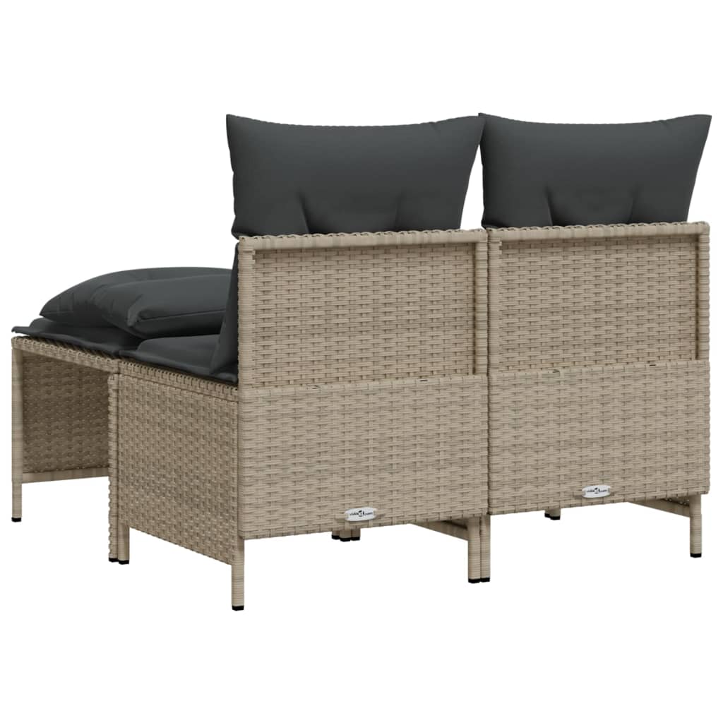vidaXL 4-delige Loungeset met kussens poly rattan zwart