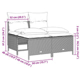 vidaXL 4-delige Loungeset met kussens poly rattan zwart