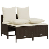 vidaXL 4-delige Loungeset met kussens poly rattan zwart