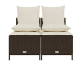 vidaXL 4-delige Loungeset met kussens poly rattan zwart
