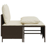 vidaXL 4-delige Loungeset met kussens poly rattan zwart