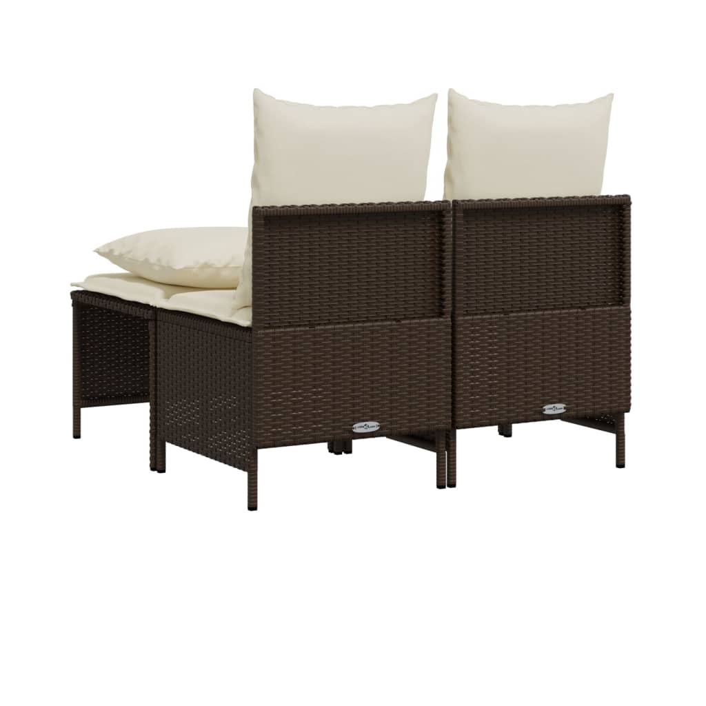 vidaXL 4-delige Loungeset met kussens poly rattan zwart