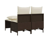 vidaXL 4-delige Loungeset met kussens poly rattan zwart