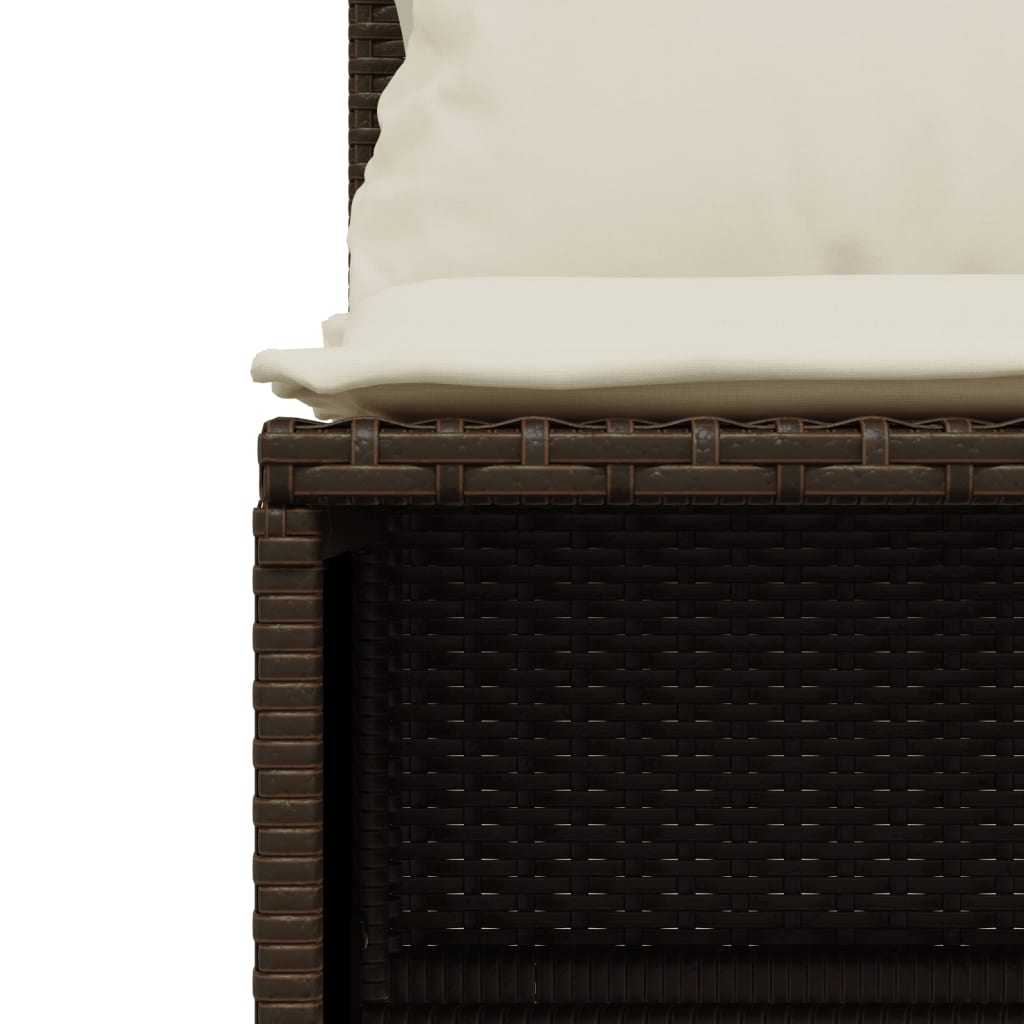 vidaXL 4-delige Loungeset met kussens poly rattan zwart