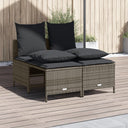 vidaXL 4-delige Loungeset met kussens poly rattan zwart