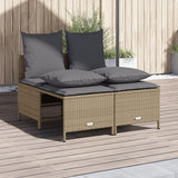 vidaXL 4-delige Loungeset met kussens poly rattan zwart