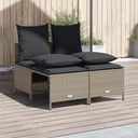 vidaXL 4-delige Loungeset met kussens poly rattan zwart