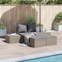 vidaXL Ligbed 2-persoons met kussens poly rattan zwart