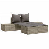 vidaXL Ligbed 2-persoons met kussens poly rattan zwart