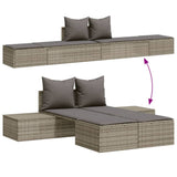 vidaXL Ligbed 2-persoons met kussens poly rattan zwart