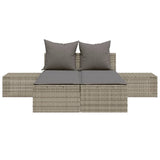 vidaXL Ligbed 2-persoons met kussens poly rattan zwart