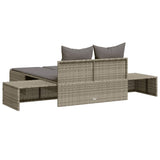 vidaXL Ligbed 2-persoons met kussens poly rattan zwart