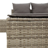vidaXL Ligbed 2-persoons met kussens poly rattan zwart