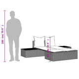 vidaXL Ligbed 2-persoons met kussens poly rattan zwart