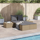 vidaXL Ligbed 2-persoons met kussens poly rattan zwart