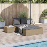 vidaXL Ligbed 2-persoons met kussens poly rattan zwart