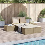 vidaXL Ligbed 2-persoons met kussens poly rattan zwart