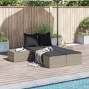 vidaXL Ligbed 2-persoons met kussens poly rattan zwart