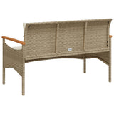 vidaXL Tuinbank met kussens 116x62,5x74 cm poly rattan zwart