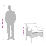 vidaXL 3-delige Loungeset met kussens poly rattan zwart