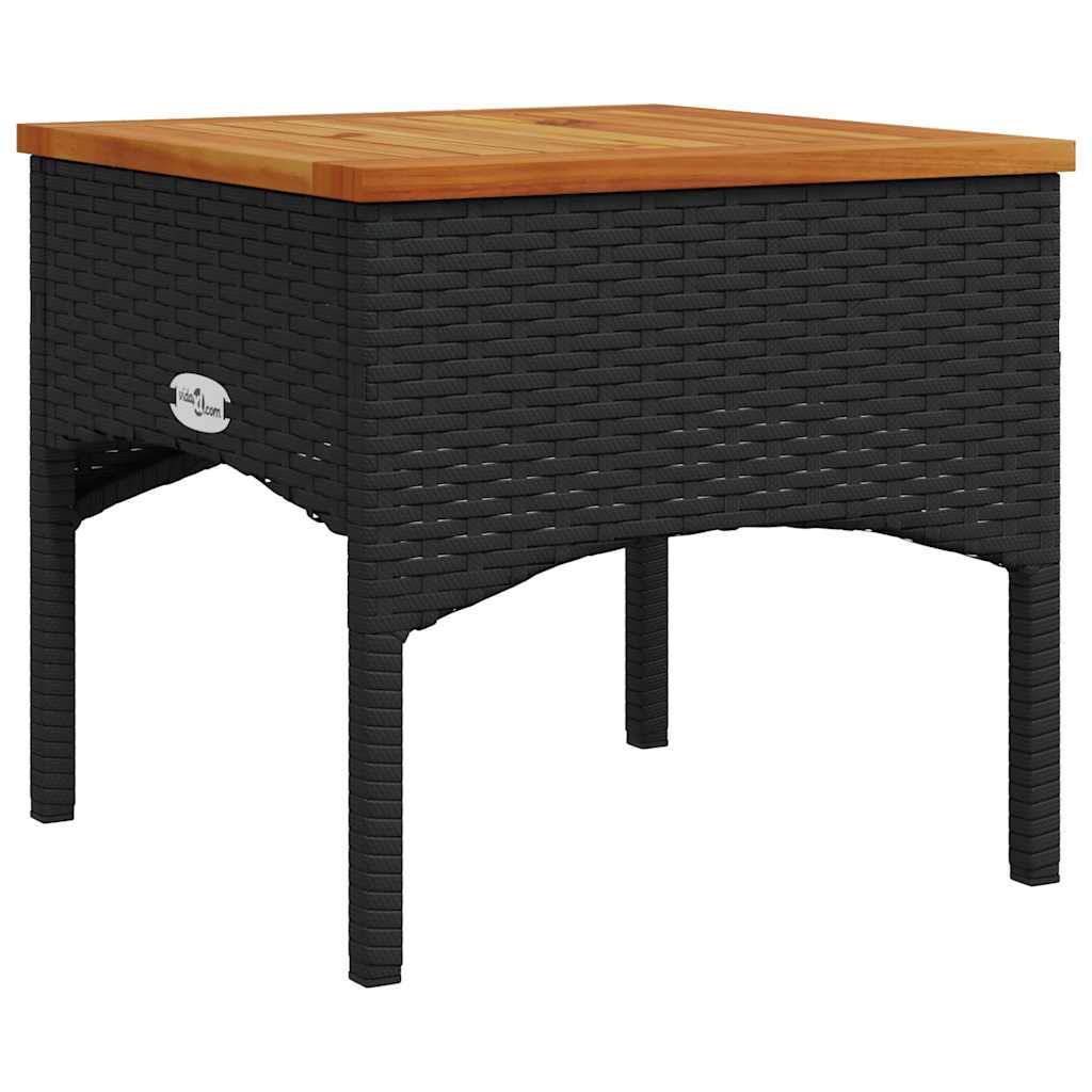vidaXL 3-delige Loungeset met kussens poly rattan zwart