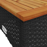 vidaXL 3-delige Loungeset met kussens poly rattan zwart