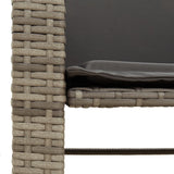 vidaXL Tuinbank 2-zits met tafel en voetenbanken poly rattan zwart