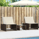 vidaXL Modular Daybed Set 2 Pieces with Table Black Poly Rattan