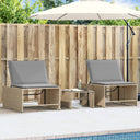 vidaXL Modular Daybed Set 2 Pieces with Table Black Poly Rattan