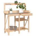 vidaXL Potting Bench with Shelves Solid Pinewood