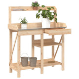 vidaXL Potting Bench with Shelves Solid Pinewood