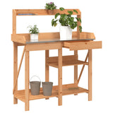 vidaXL Potting Bench with Shelves Solid Pinewood