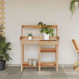 vidaXL Potting Bench with Shelves Solid Pinewood