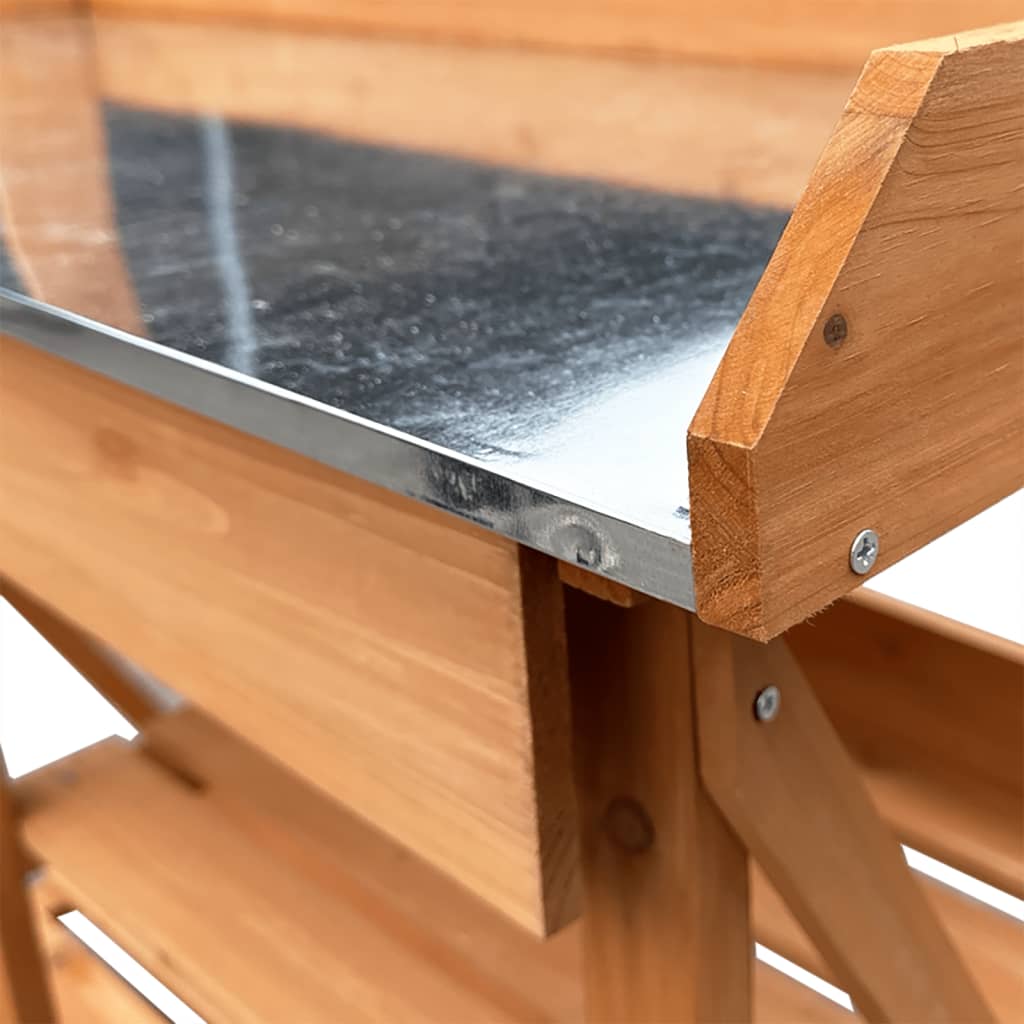 vidaXL Potting Bench with Shelves Solid Pinewood